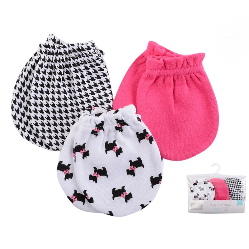 New Style 3 Pairslot Newborn Baby Gloves Cotton 0-6 Months Mittens for Baby Boys Girls Infant Gloves Baby Mittens (5)