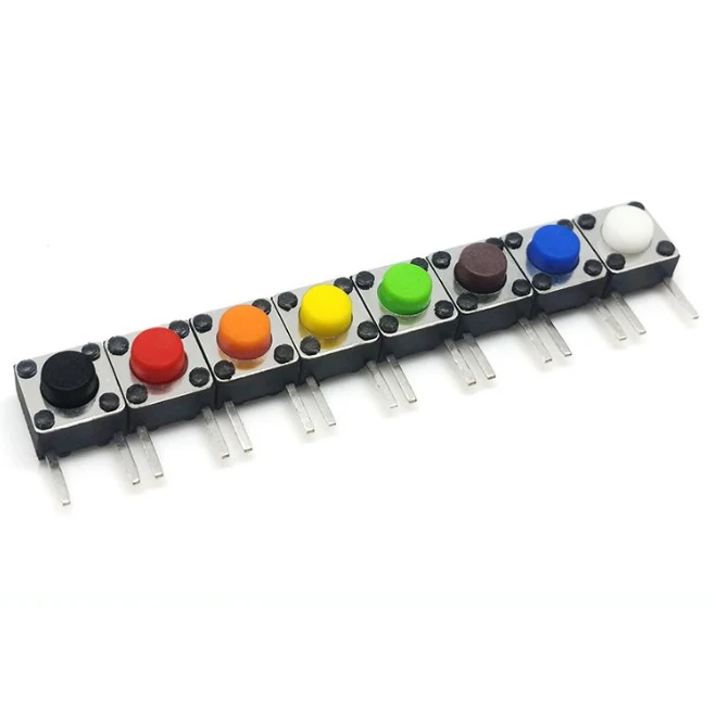

7 colour 6*6*5MM DIP touch switch 6MMX6MMX5MM micro switch 6X6X5MM button switch 2 feet side