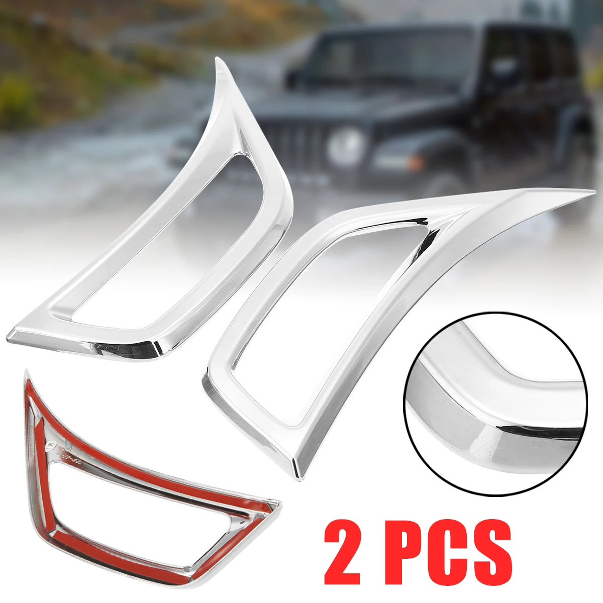 

1 Pair ABS Plastic Car Leaf Plate Air Inlet Cover Trim Car Interior Stickers Mouldings For Jeep Wrangler JL 2018