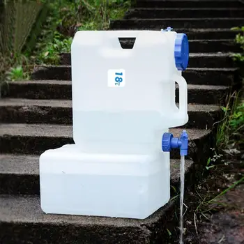 

10/18L Car Bucket Water Storage PE Outdoor Camping Self-driving Tour Bucket Car Home Drinking Water Container Holder With Switch