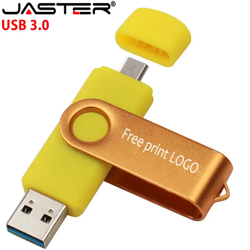 Логотип Jaster OTG USB 3,0 флеш-накопитель 4 ГБ 8 ГБ 16 ГБ 32 ГБ 64 ГБ Флешка металлический usb флеш-накопитель карта памяти