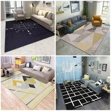 Ковер в скандинавском стиле, современный ковер для гостиной, спальни, журнальный столик, черный и белый ковер, индивидуальный геометрический напольный коврик CL328