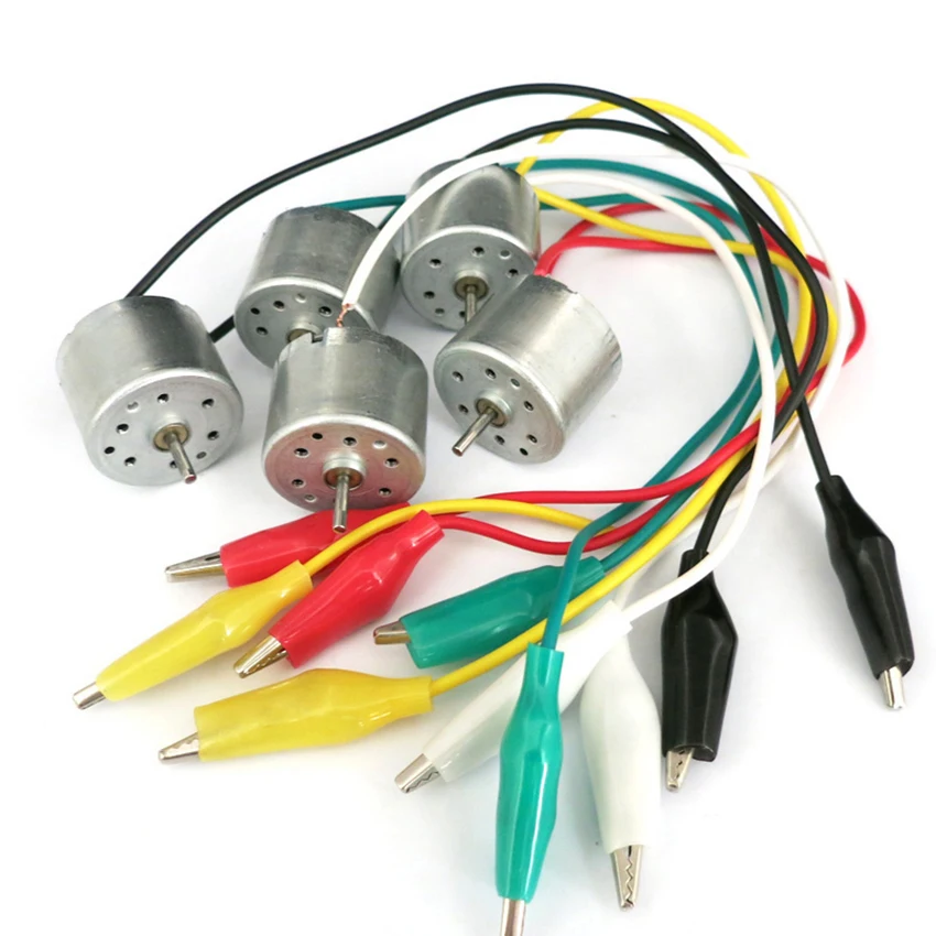 1pc DIY 310 Micro DC Motor with Colorful Crocodile Clip Technology Making 1.5V-6V | Обустройство дома