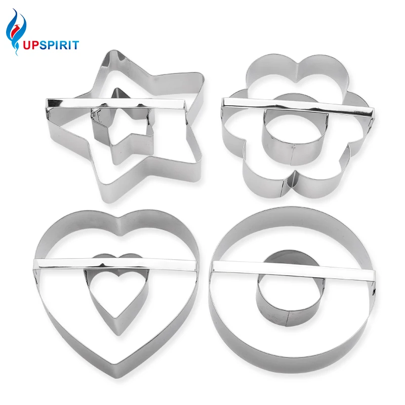 

Upspirit Stainless Steel Cake Mold with Handle Fondant Tool Cookie Biscuit Cutter DIY Decorating Kitchen Baking Pastry Supplies