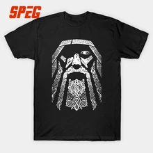 Vikings Sons of Odin Valhalla Men T Shirt Elders Printing Short Sleeve Round Neck Viking Tops Tee Funny Graphic T-Shirt