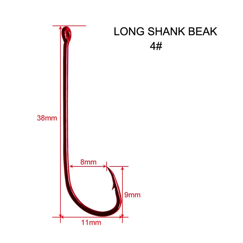 50 шт. рыболовные крючки пресноводные длинные хвостовик Baitholder приманка офсетная колючая теплая ловля карпа крючок заточенный высокоуглеродистой стали - Цвет: 4