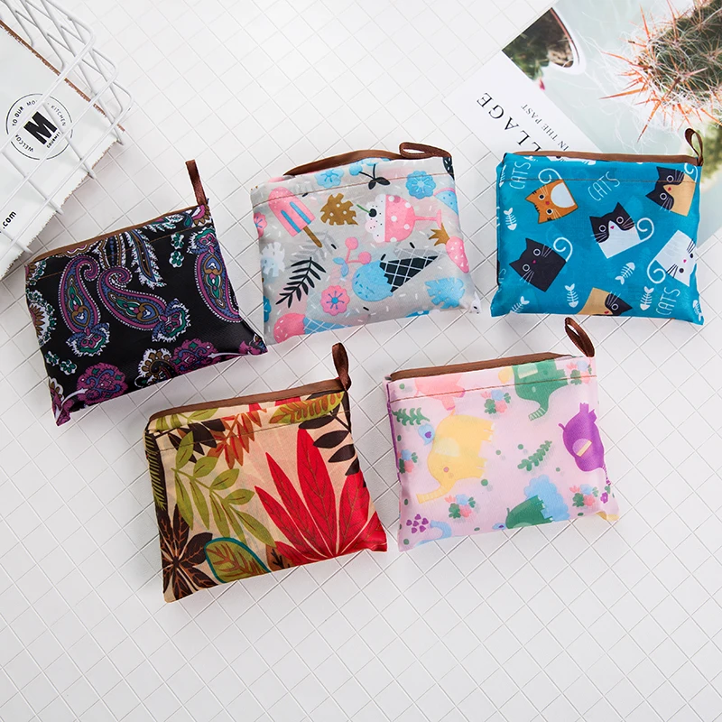 

ECO New Lady Foldable Recycle Shopping Bag Eco Reusable Shopping Tote Bag Cartoon Floral Fruit Vegetable Grocery