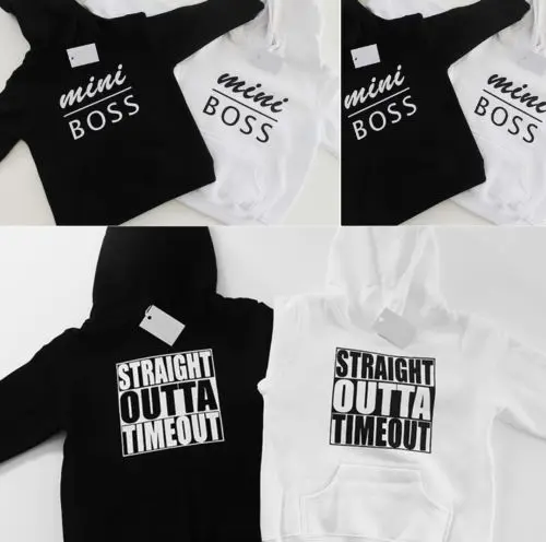 FaMommiesBB Toddler Newborn Baby Boys Girls Straight Outta Timeout Hooded Sweatshirt Top with Kangaroo muff Pockets