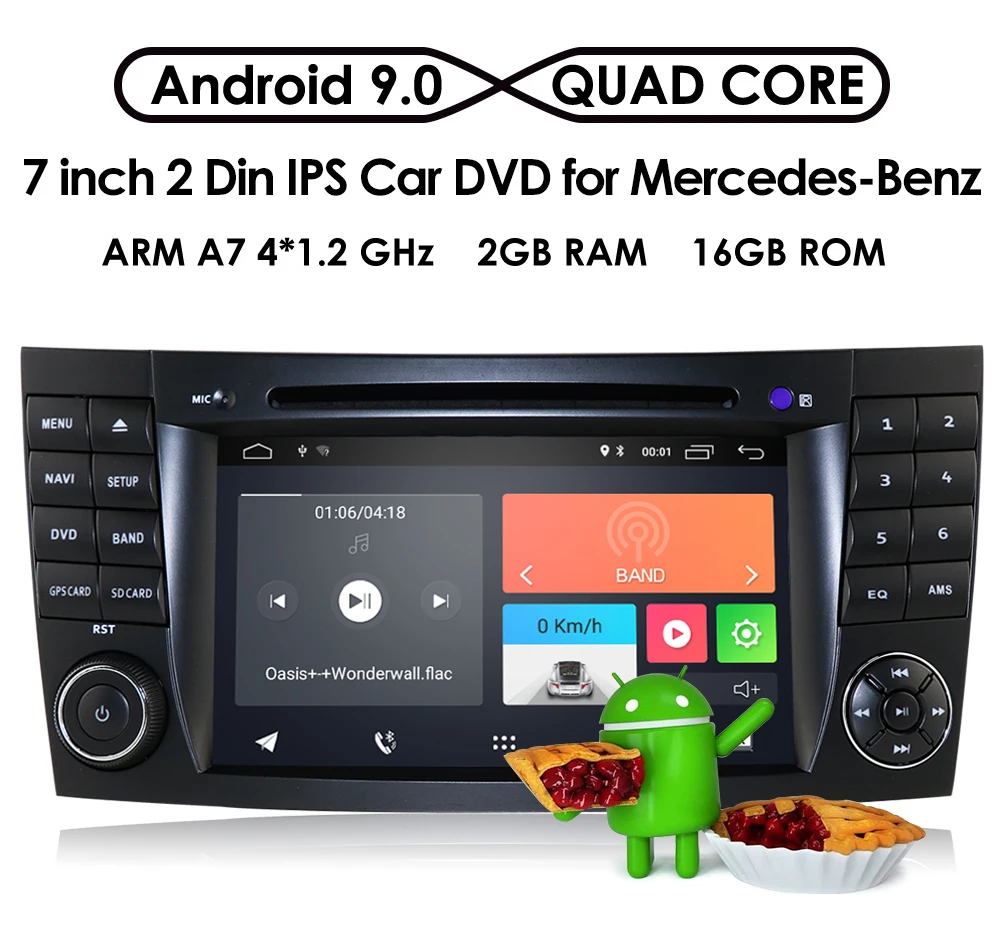 Последний Android 9,0 ips сенсорный экран автомобильный dvd-плеер для Mercedes/Benz/E-Class/W211/E200/E300 gps Радио FMAM USB dvd-плеер RDS DVBT