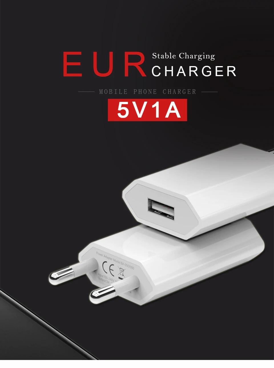 Travel Wall Charge Charger Power Adapter 5V 1A European EU Plug USB AC Charger For Apple iPhone 6 6S 7 Samsung S7 Mobile Phone (1)