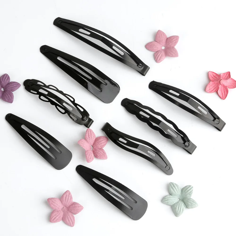 12pcs/lot Black Tone Snap Hair Clips Craft Bow Handmade ...