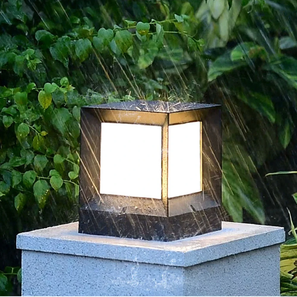 Preto à Prova Conduziu a Lâmpada de Iluminação do Jardim do Pátio ao ar Livre com Sensor para a Decoração do Assoalho Casa de Campo Nórdico Branco Água Solar Rua Ip44 d’