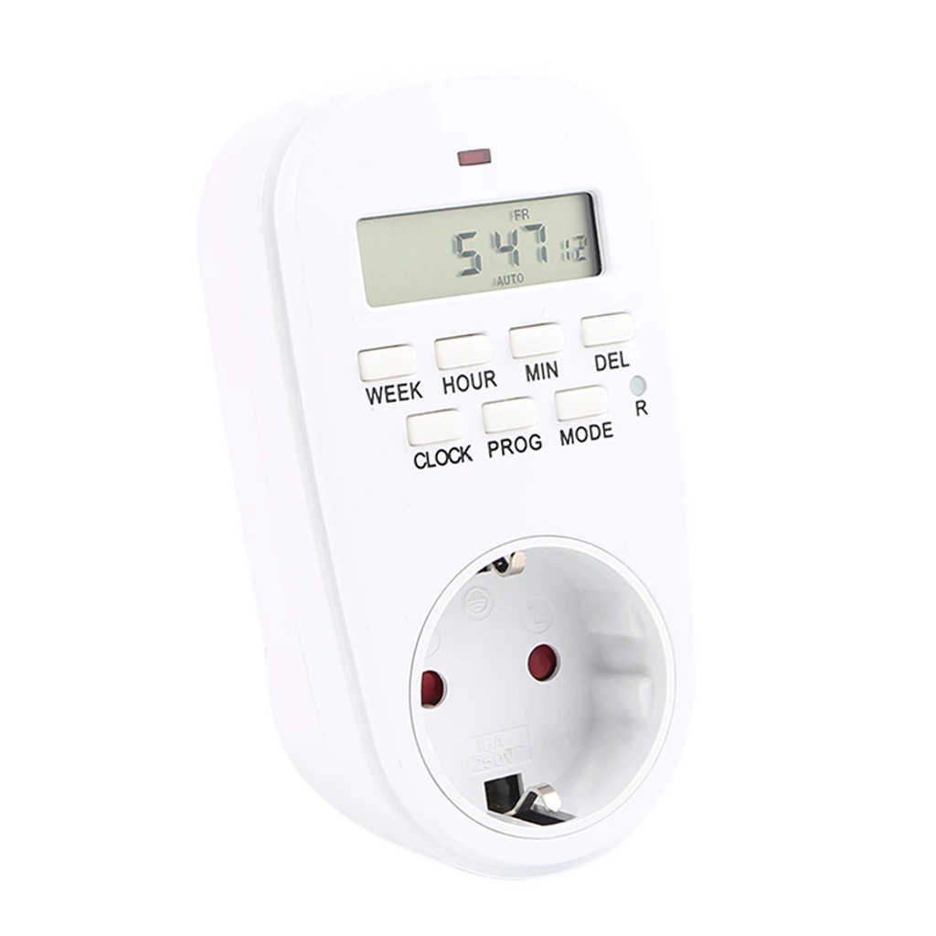 Electronic Plug-in Programmablel LCD Screen 24Hour Timer Switch Socket Adapter EU Plug for Small Home Appliances