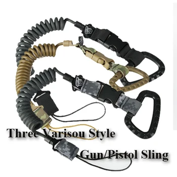 

PPT Three Color Tactical Airsoft Gun Pistol Spring Sling Strap Bungee Rifle Sling For Outdoor Hunting HS13-0045