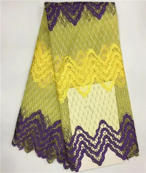 

African Lace Fabric 2016 Hot High Quality 5 Yards Guipure Lace Fabric With Stones For African Cord Lace Fabric 16sdf2s6