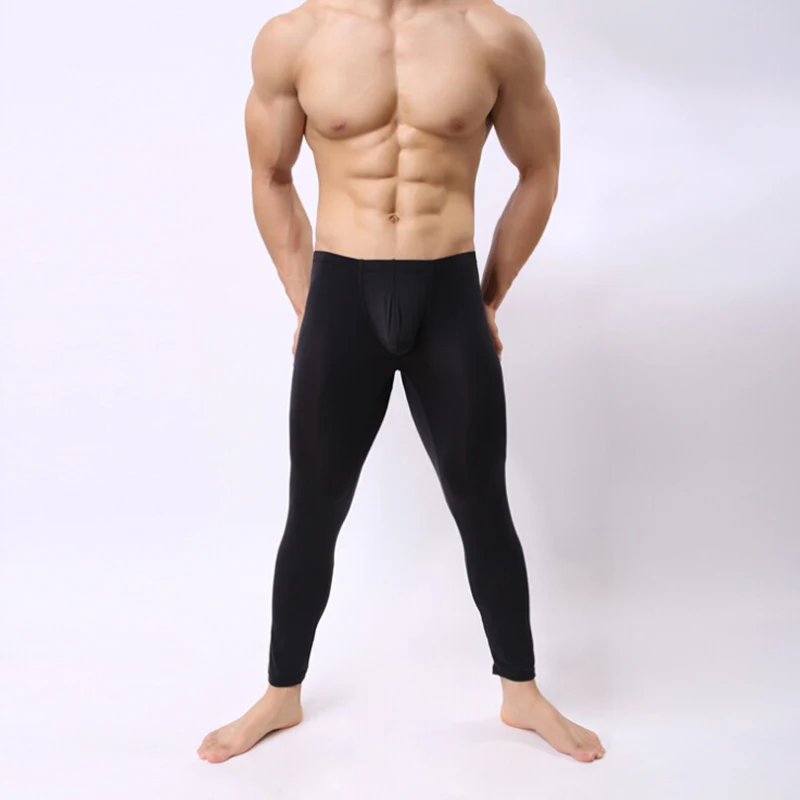 Мужские сексуальные прозрачные длинные штаны для сна, прозрачные леггинсы для отдыха, прозрачные сетчатые кружевные компрессионные модные штаны