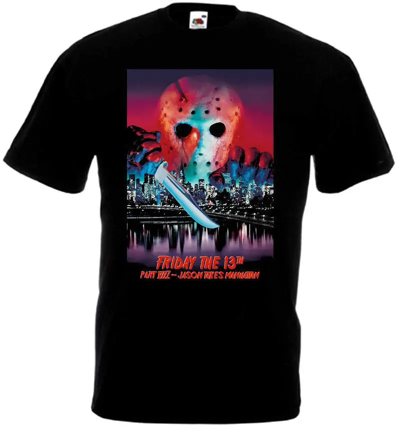 

Friday The 13Th V14 T Shirt Black Movie Poster All Sizes S 5Xl 100 % Cotton Tee Shirt For Men