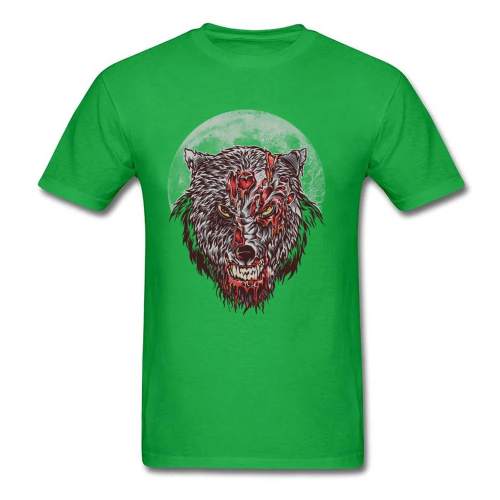 Zombie Wolf O-Neck Tshirts Father Day Tops T Shirt Short Sleeve Cute All Cotton Simple Style T-shirts Slim Fit Men Zombie Wolf green