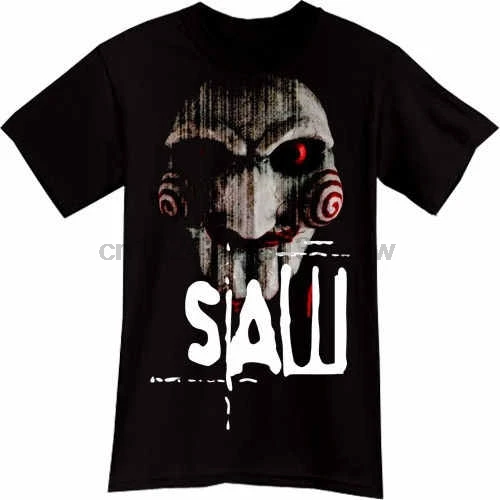 

Cool Casual Men& Saw Jigsaw Horror Thriller Movie Short Printing Machine O-Neck T Shirts