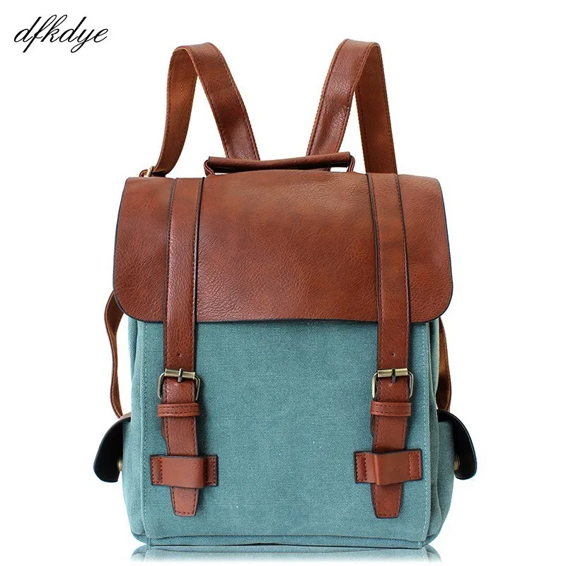 

High Quality Patchwork Fashion Backpack Mochila Designers Brand Vintage Women Canvas Backpacks For Teenage Girls School Bags