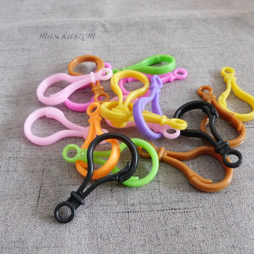 50mm mixed color plastic clasp hook for plush toy doll accessories