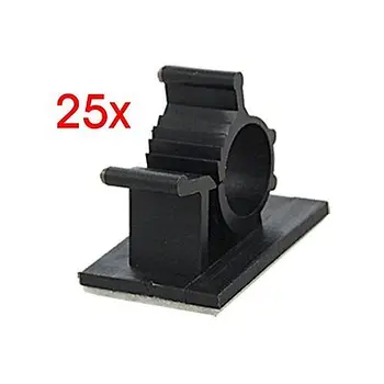 

25 Pcs Black Adhesive Backed Nylon Wire Adjustable Cable Clips Clamps