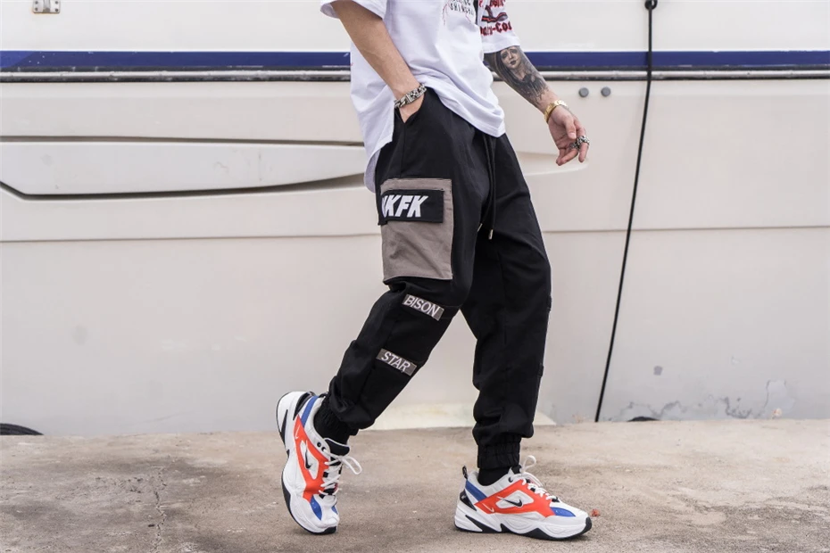 Хип-хоп брюки карго мужские карманы винтажные спортивные брюки джоггеры 2019 мужские s Уличная Повседневная шаровары брюки спортивные брюки