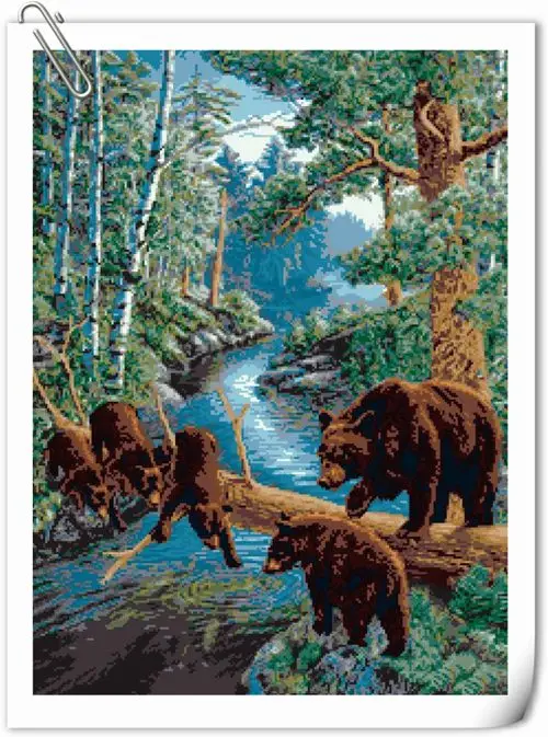

Needlework,DIY Cross Stitch,Sets For Embroidery kits,14CT&16CT&18CT,ZR_DG-035 forest Bear