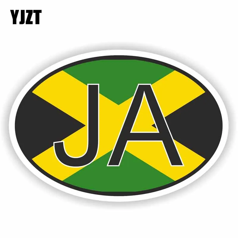 

YJZT 11.4CM*7.6CM Personality Accessories JAMAICA Country Code Reflective Car Sticker Decal PVC 6-0259