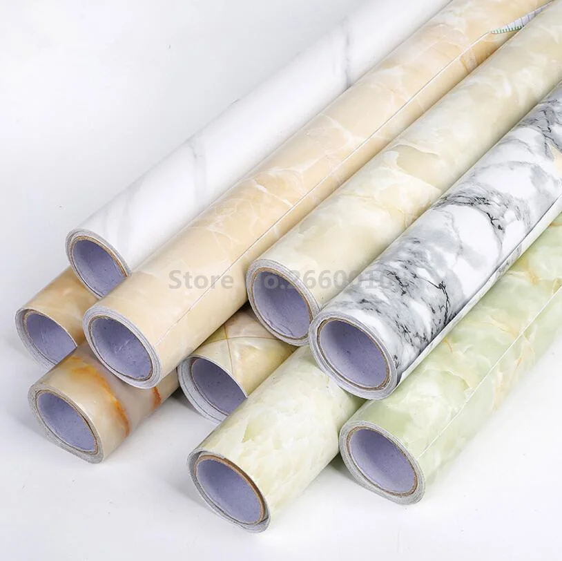 3 متر pvc الذاتي لاصق خلفية الجدول الرخام للماء ملصقا ورقة المنزل مطبخ مجلس الوزراء درج الأثاث تجديد جديد