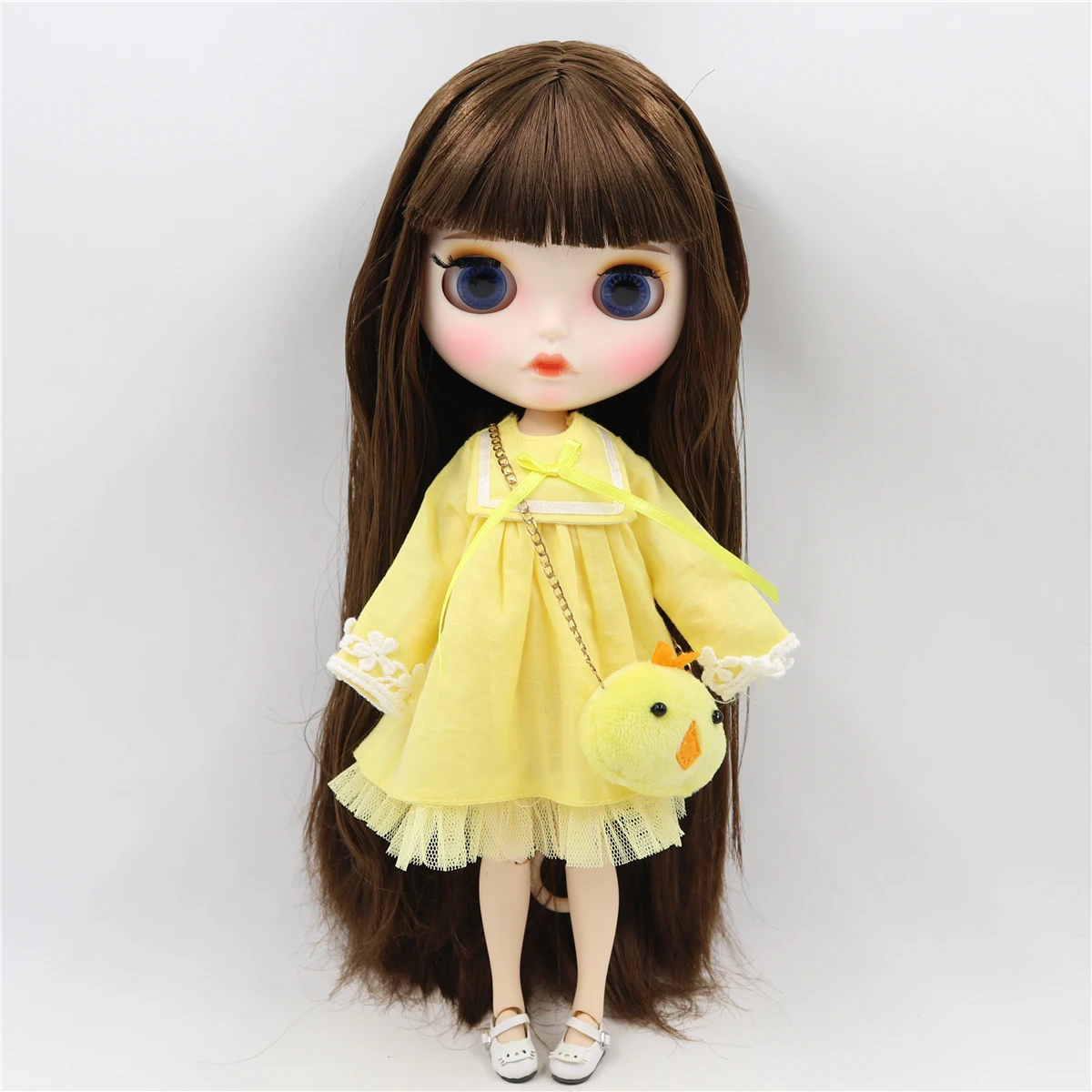 Фабрика blyth кукла 1/6 bjd шарнир тела темная кожа матовое лицо фиолетовые волосы без