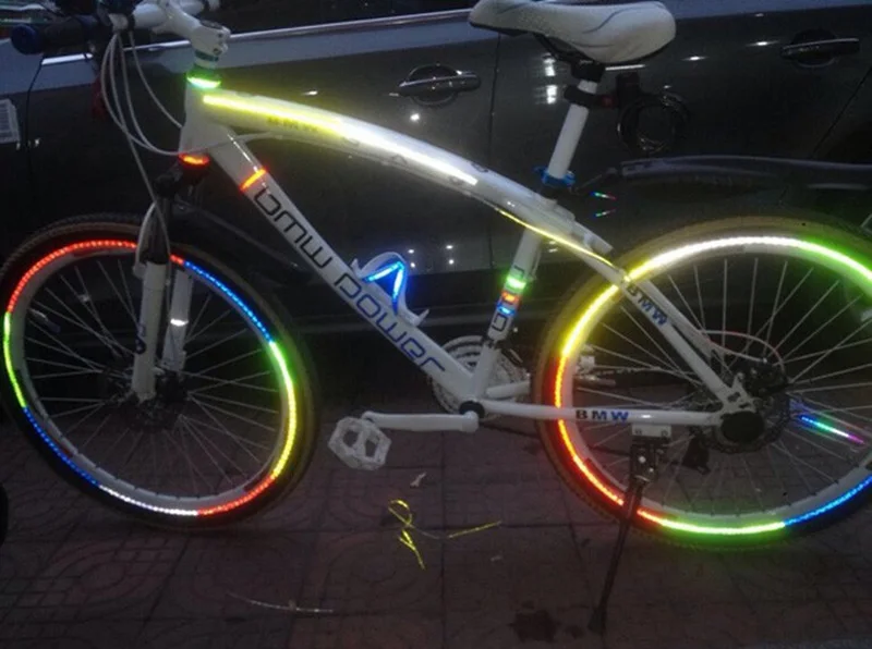 Велосипедная отражатель флуоресцентная MTB велосипедная наклейка для велосипеда велосипедная обод колеса Светоотражающая наклейка s Наклейка аксессуары