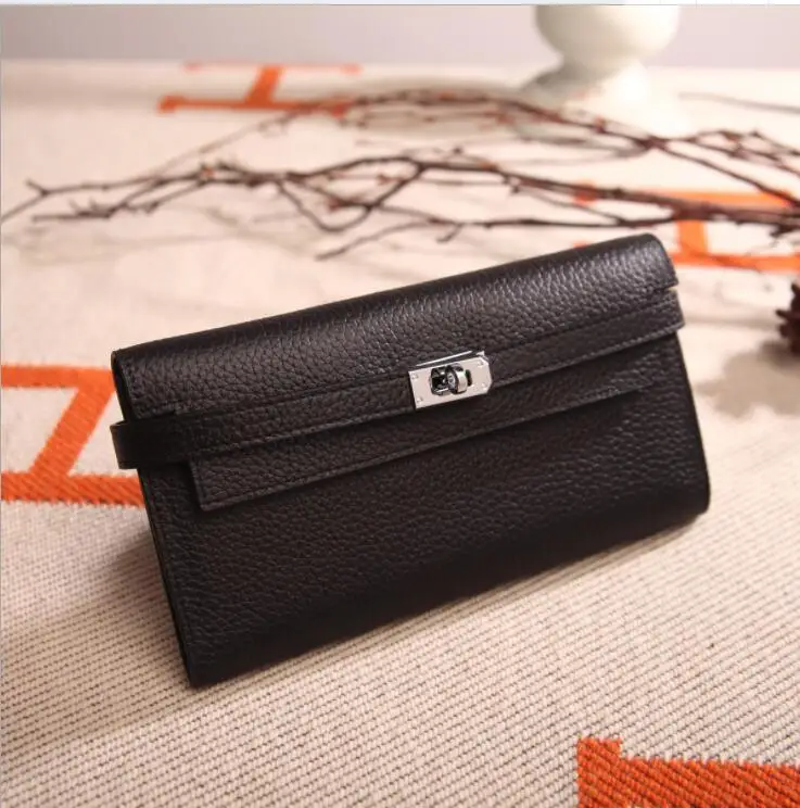 

KONPAD 100% Real tog Leather Wallet Women Famous Brand Luxury Designer Wallets Ladies Purse Female Genuine Leather Clutch