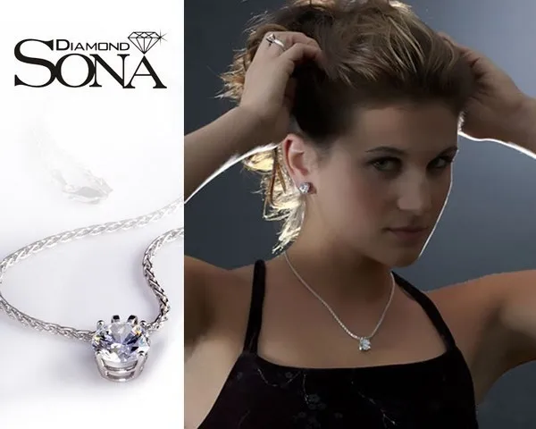 2 карата блестящие круглой огранки искусственные бриллианты SONA обручальное ожерелье лучшие свадебные украшения