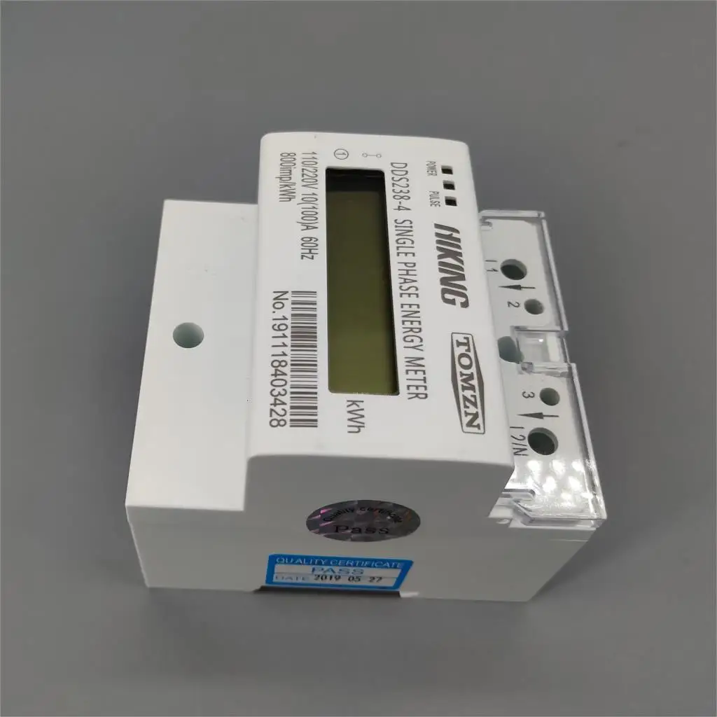 Online 10 (100) A 110 V 220 V 60HZ monofásico tres cables carril Din KWH Watt hora din medidor de energía LCD para América
