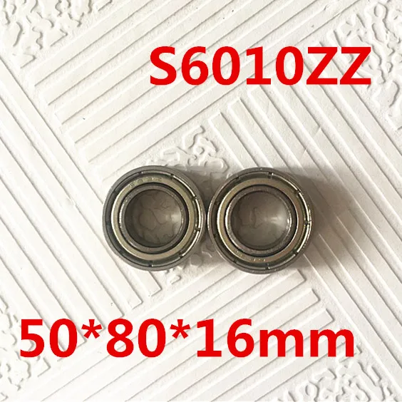 

10pcs Free Shipping SUS440C environmental corrosion resistant stainless steel deep groove ball bearings S6010ZZ 50*80*16 mm
