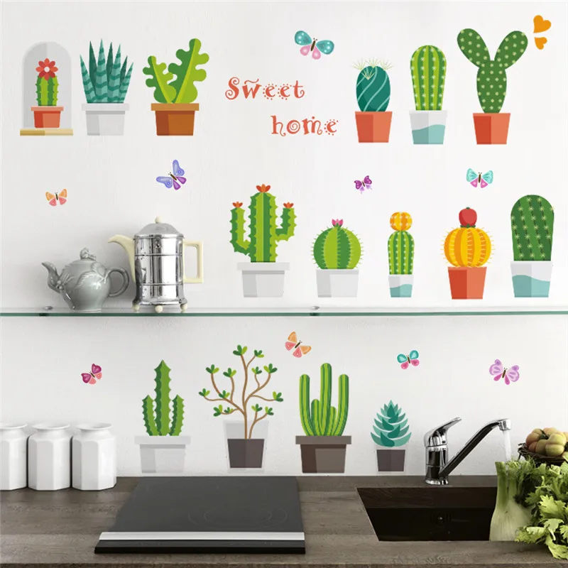 

Garden flower butterfly plants wall stickers children room window kitchen wall decal art home decor poster