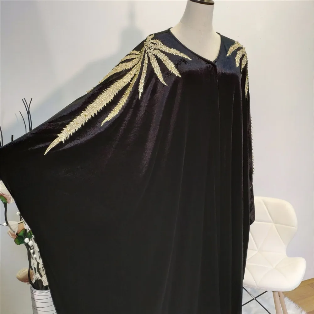 Новая мусульманская абайя платье с вышивкой рукав летучая мышь одежда для женщин Кафтан Ближний Восток длинный халат платья Рамадан Дубай Арабский исламский