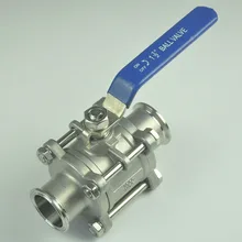 1," /38 мм санитарно нержавеющей стали 3 шт шаровой клапан SS304 трехшаровой лампы