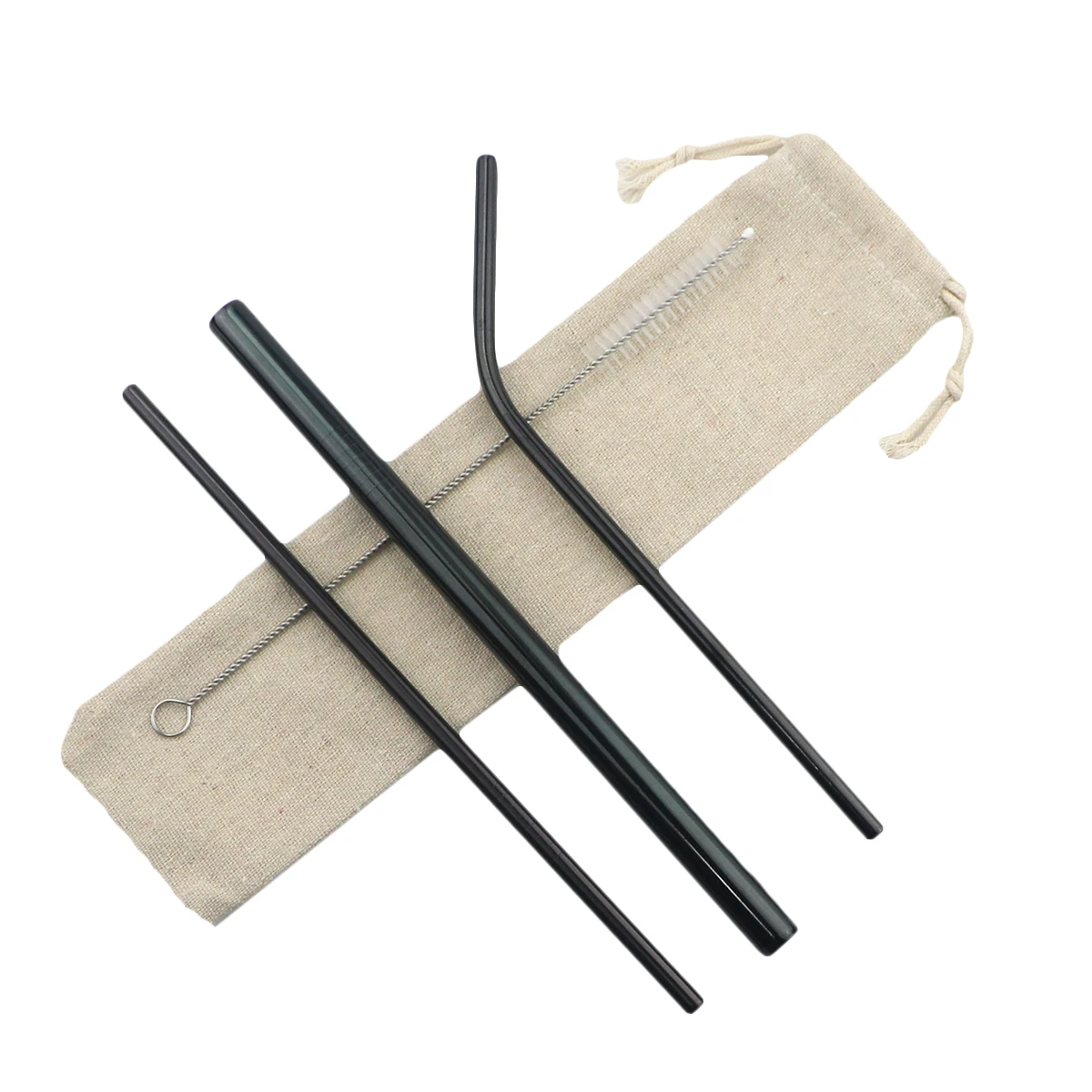 

High Quality Reusable Metal Straw 304 Stainless Steel Drinking Straw Sturdy Drinks Straw with Cleaning Brush Cutlery Bag 20/30oz
