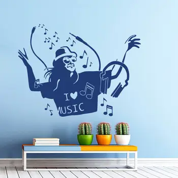 

Music Wall Decals Man Love Decal Vinyl Sticker Home Decor Bedroom Decor