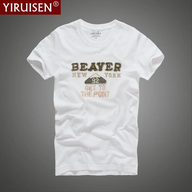 YiRuiSen Мужская брендовая футболка Летняя Повседневная Белая Мужская хлопковая футболка с коротким рукавом - Цвет: 6813