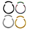 1PC de segmento oreja Piercing nariz anillo cautivo aro de nariz de tabique Piercing Tragus de oreja Clip en pendientes joyería de moda 14g 16g ► Foto 3/6