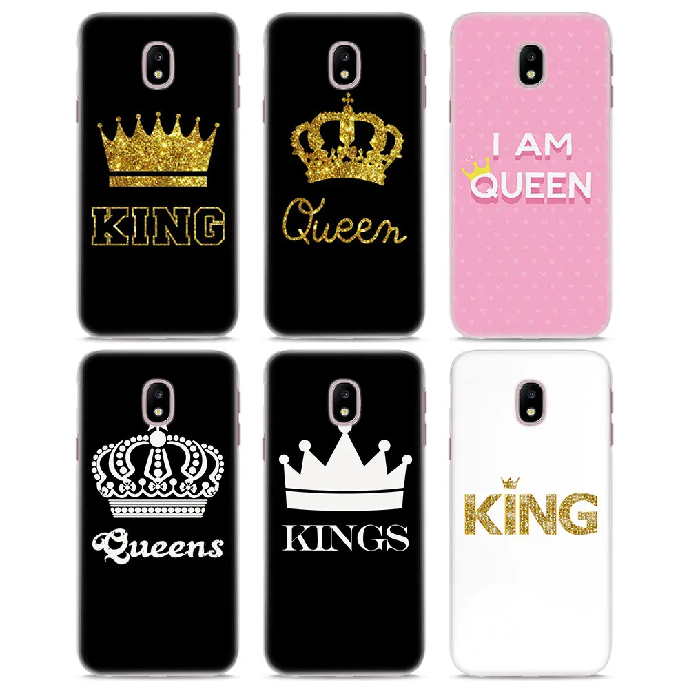 MOUGOL King Queen Couple crown skin hard clear Phone Case for Samsung ...