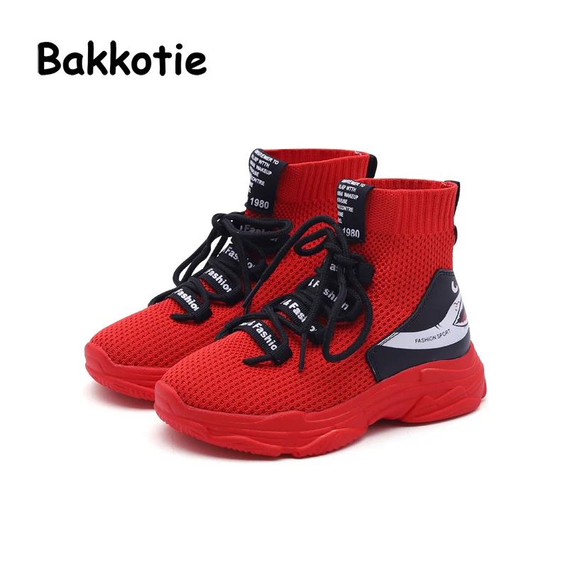 

Bakkotie 2018 New Spring Children Mesh Sport Flat Baby Girl Fashion Black Ankle Boot Kid Boy Brand Slip-On Black Pu Leather Shoe