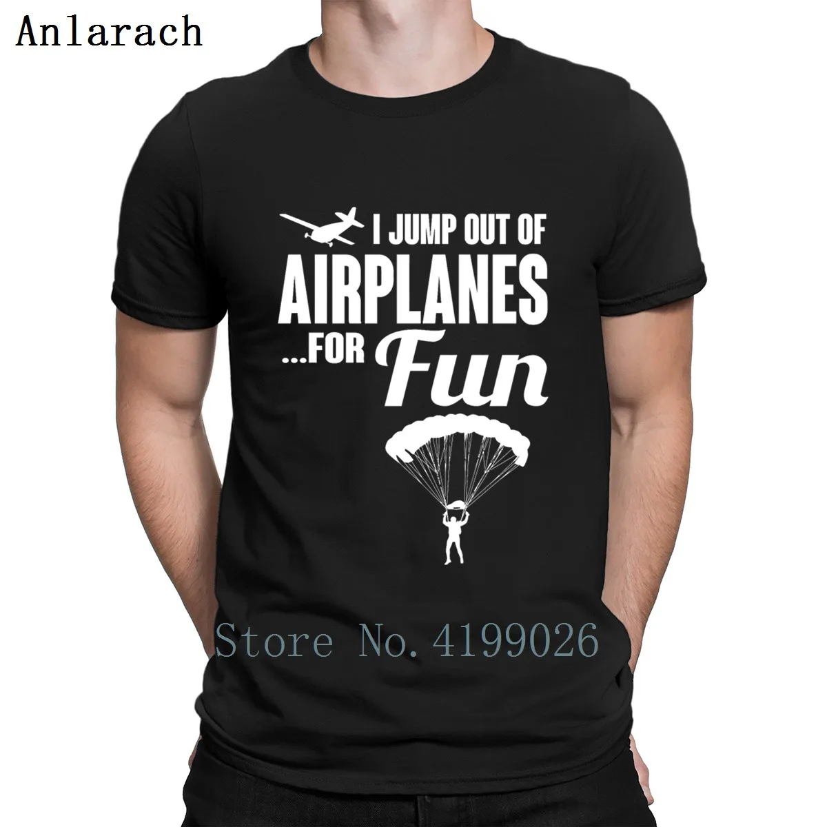 

Skydiver I Jump Out Of Airplanes For Fun T Shirt Branded Print Round Collar Custom parachute Tshirt Crazy Spring 2019 Quality