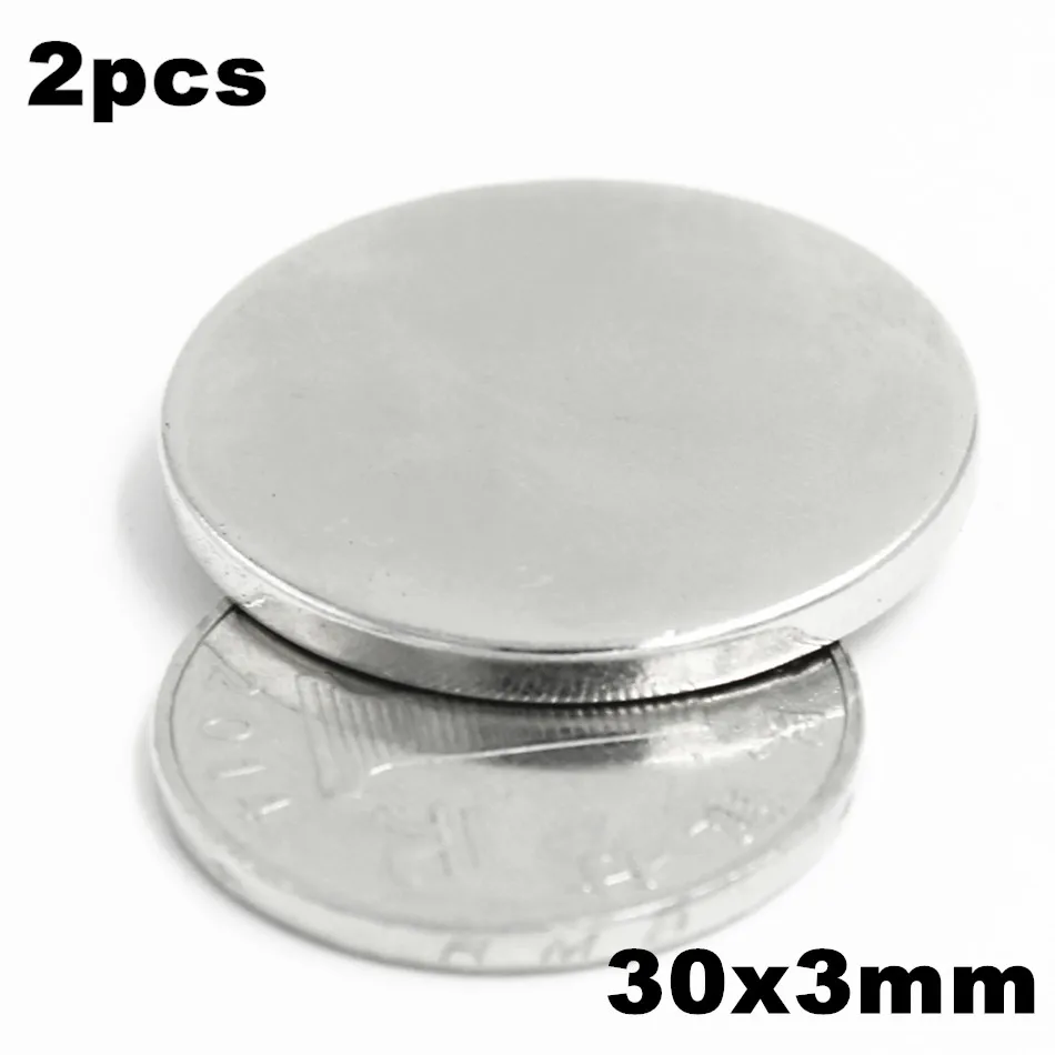 

2pcs 30x3mm Super Powerful Strong Bulk Small Round NdFeB Neodymium Disc Magnets Dia 30mm x 3mm N35 Rare Earth NdFeB Magnet