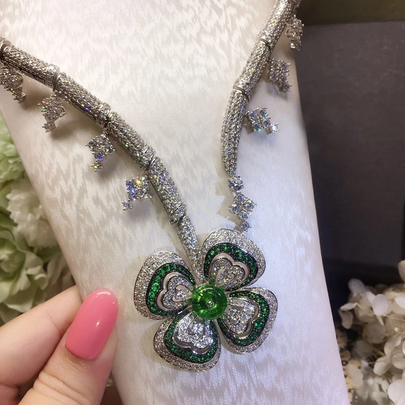 

Designer Fashion Copper Jewelry 3A Cubic Zirconia Party Necklace