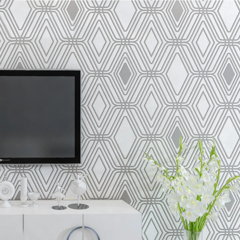 

Thickened Non-woven Wallpaper For Walls 3D Simple Modern Abstract Geometric Stripes Bedroom Living Room TV Background Wall Paper