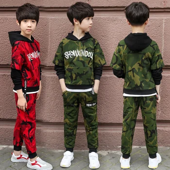 

Spring Autumn Boys Clothing Sets Teenager Boys Tracksuit Children Sports Suits Hooded Sweatshirt+Pants Kids